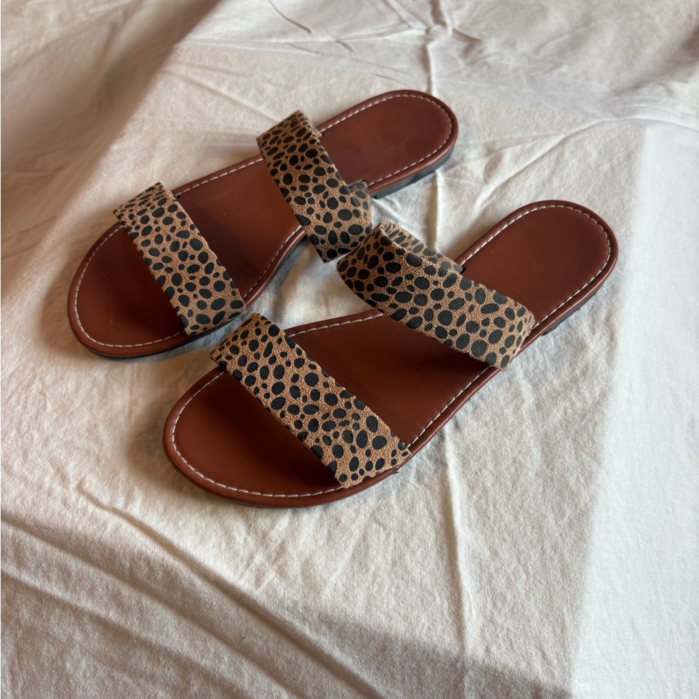 Leopard Print Women's Slide Sandals